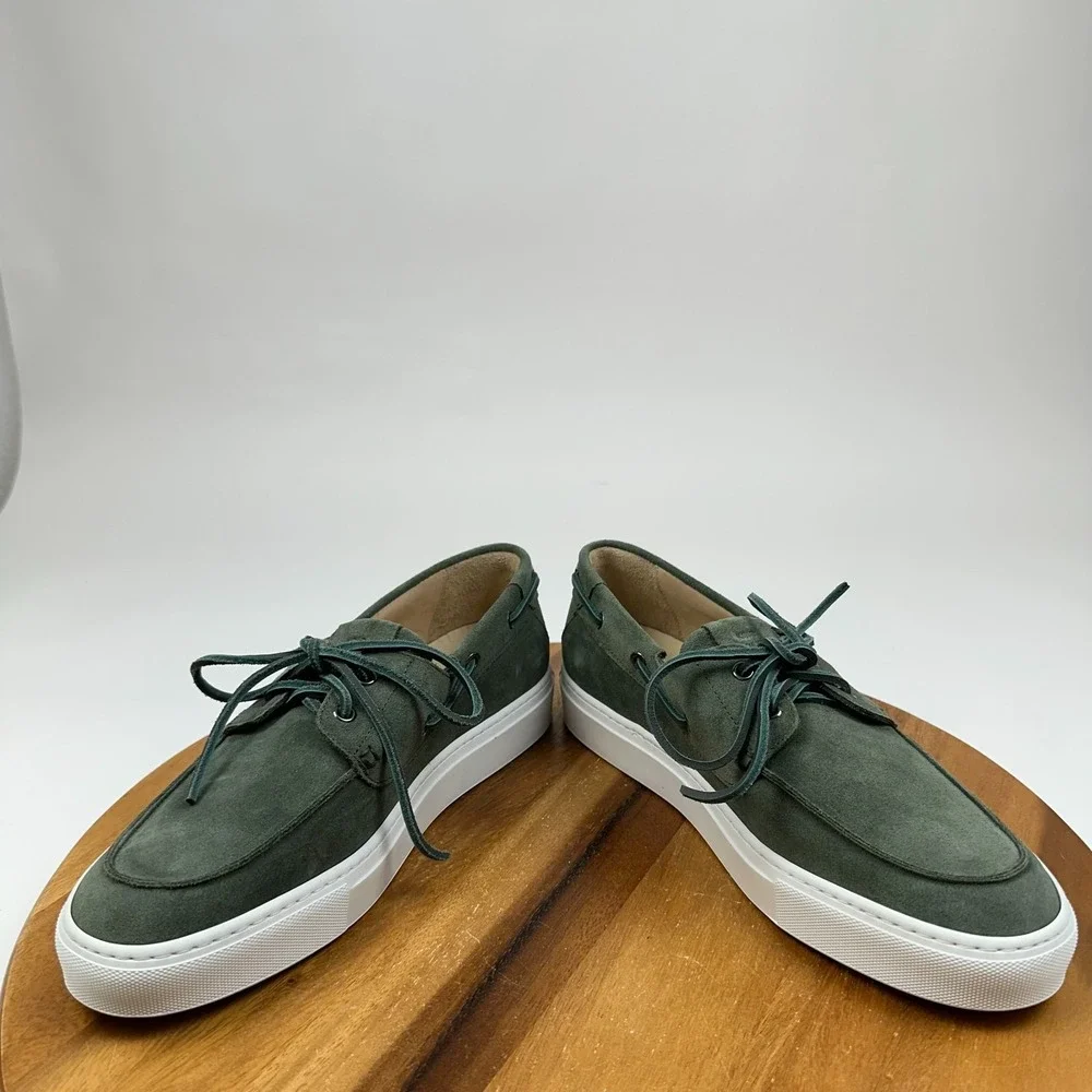 New Mens KOIO New York High End Italian Green Suede Leather Boat Deck Shoes 9M